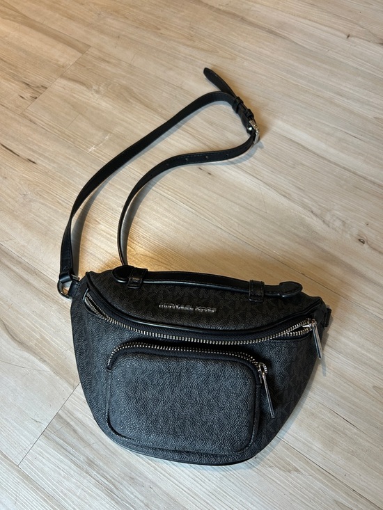 Michael Kors Handbags - Michael Kors Black Logo-Print Crossbody Belt Bag